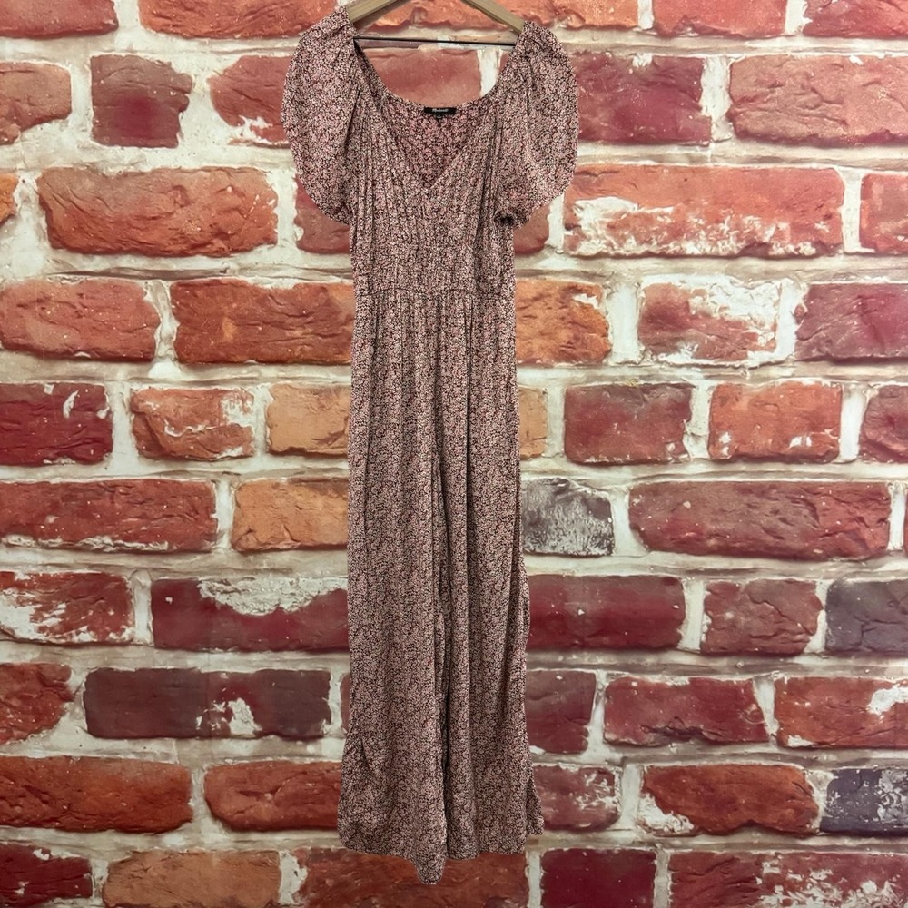 Madewell Pants Jumpsuit Womens M Multicolor Cottage Ditsy Floral Wide Leg Casual